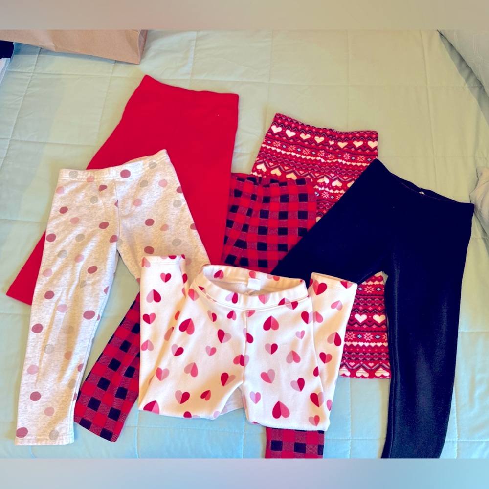 Girl fleece lined leggings lot
